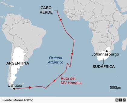 La ruta que realizó el crucero