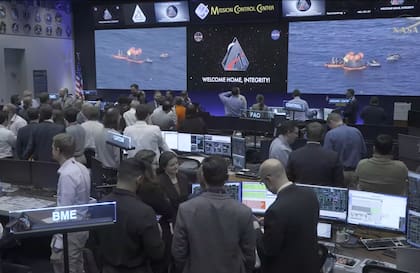 La sala de control de la Nasa de la Misión Artemis II