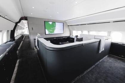 La sala de estar del Boeing 767 VIP
