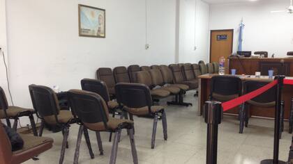 La sala vacía, antes de que lleguen los jurados