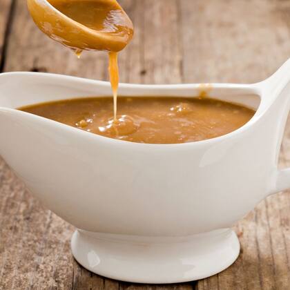 La salsa gravy era muy utilizada, elaborada por el jugo de cocción de carne y verduras