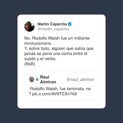 La satírica respuesta de Caparrós al usuario de X