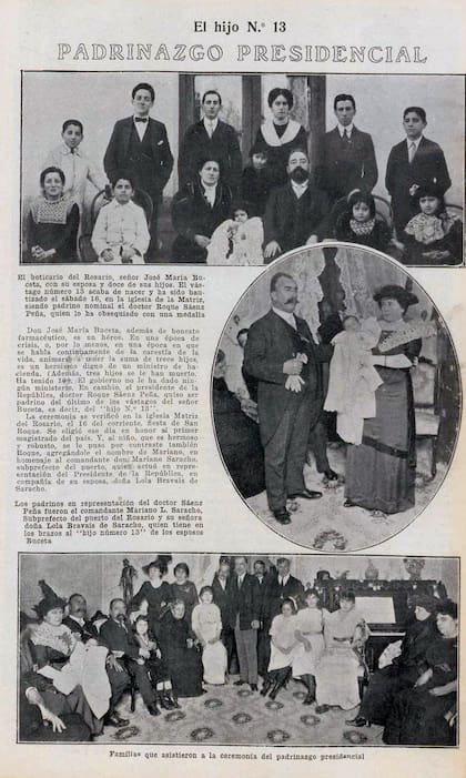La sección de Padrinazgo Presidencial era frecuente en las revistas de la época. Aquí, Fray Mocho en 1913.