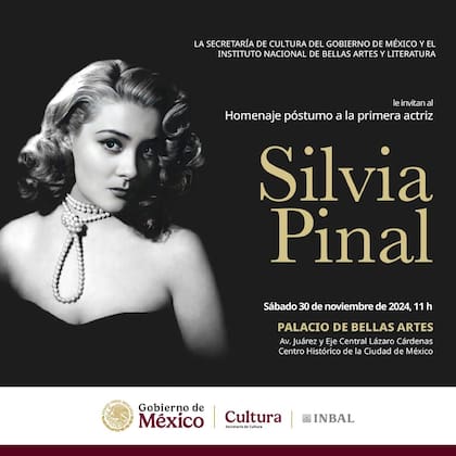 La secretaria de cultura del gobierno de México le rendirá homenaje a Silvia Pinal el sábado 30 de noviembre