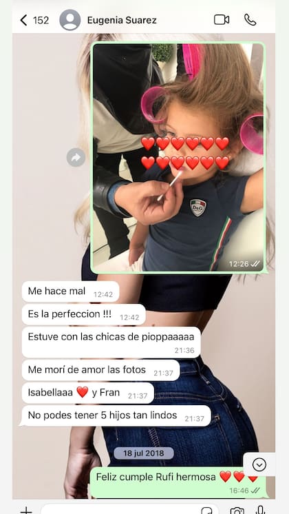 La segunda imagen del chat que mantuvo Wanda Nara con La China Suárez