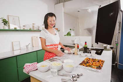 La segunda propuesta de Gao está basada en vegetales asados, una opción vegetariana llena de color y sabor