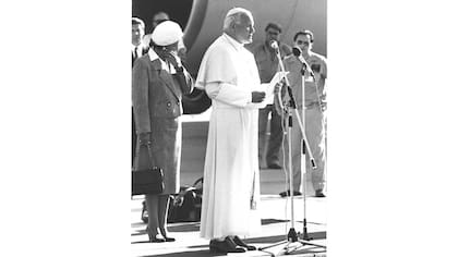 El Papa Juan Pablo II en su segunda visita a la Argentina, en 1987.