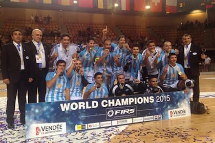 La selección argentina festeja su título mundial