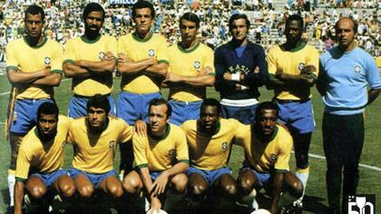 La selección brasileña que disputó el partido contra Rumanía, el último de la fase de grupos de la Copa de México 1970. Los brasileños ganaron 3-2