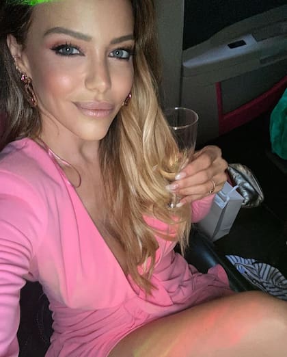 La selfie de Evangelina Anderson dentro de la limusina