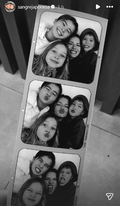 La selfie de la China Suárez con sus hijos