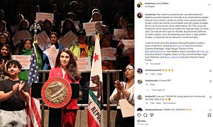 La senadora señaló que la administración federal trata de poner en armas a los cuerpos policiales locales contra las mismas comunidades que han jurado proteger