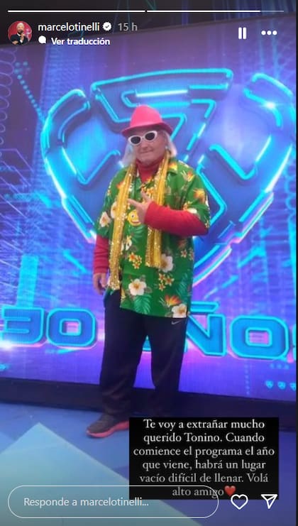 La sentida despedida de Marcelo Tinelli a uno de sus grandes admiradores (Captura: Instagram @marcelotinelli)