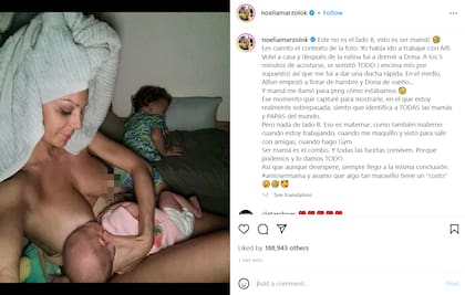 La sentida reflexión de Noelia Marzol sobre la maternidad