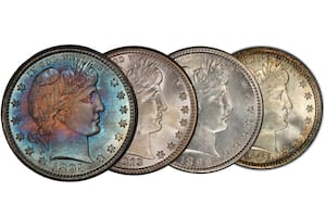 La serie conocida como Barber Quarters destaca en el mercado de coleccionistas y se encuentran entre las más valiosas