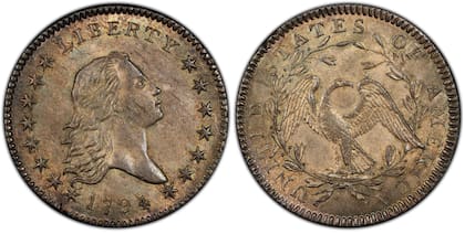 La serie conocida como Flowing Hair fue la primera edición de las monedas de 50 centavos; hoy se encuentran entre las más valiosas del mercado