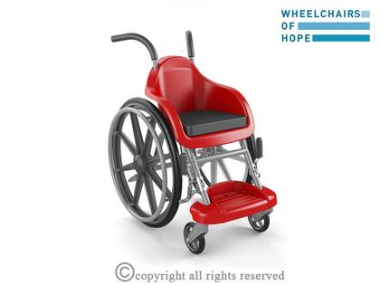 La silla de ruedas está hecha con plástico y cuesta tan sólo US$ 100