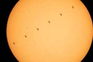 Las espectaculares imágenes de la Estación Espacial Internacional frente al Sol