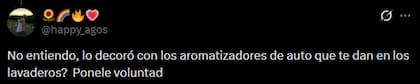 La similitud entre los adornos y los pinitos de los autos también generó risas
