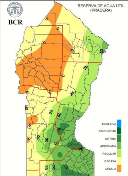 La situación de reserva de humedad en la franja oeste