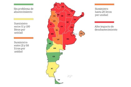 La situación del gasoil a nivel país, según la Federación Argentina de Entidades Empresarias del Autotransporte de Cargas (Fadeeac)