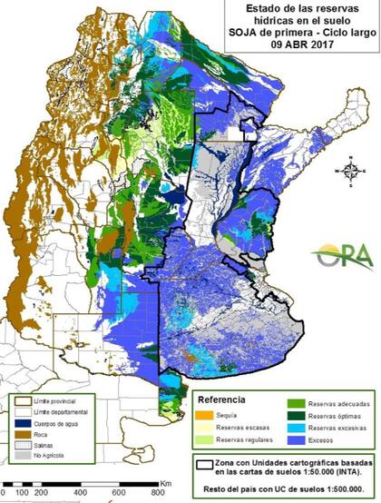 La situación hídrica al 9 de abril