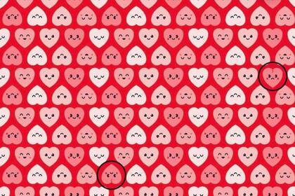 La solución del acertijo, donde pueden verse los dos corazones, que están rotos y tienen cara de tristeza