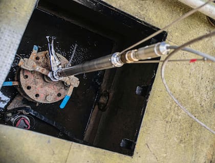 La sonda usada por Jacques Pironón y Philippe de Donato, de la universidad de Lorena, para buscar hidrógeno blanco en Folschviller