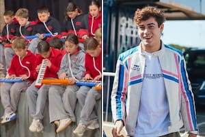 La sorpresa a Franco Colapinto de parte de los alumnos del Colegio del Pilar (Fotos: Instagram @colegio.delpilar y @francolapinto)