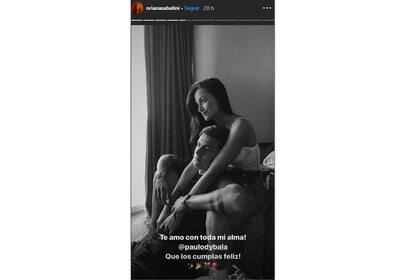 La storie que compartió Oriana Sabatini felicitando a su novio Paulo Dybala