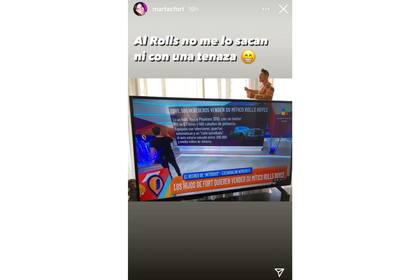 La story con la que la hija de Ricardo Fort expresó su apego al Rolls Royce.