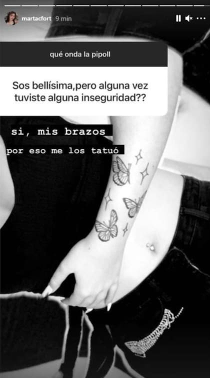 La story de Instagram con la que Martita Fort reveló que siente inseguridad por sus brazos