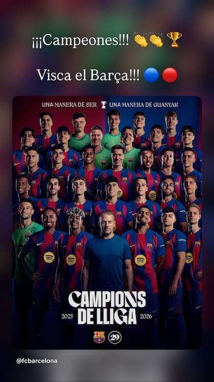 La story de Lionel Messi en Instagram por el título de Barcelona