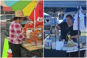 Vendedores con carritos ambulantes y la ola de calor en California