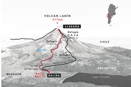 La subida al Lanín, al detalle