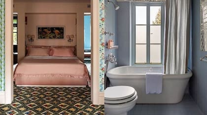 La suite principal es sin ventanas y el resto de la casa está lleno de color (Captura/Compass)