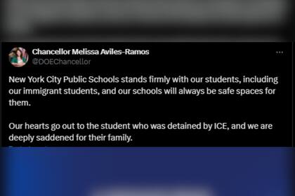 La supervisora de centros escolares en la ciudad de Nueva York emitió un comunicado de apoyo al estudiante