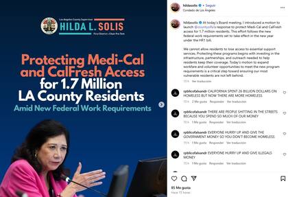 La supervisora del condado, Hilda Solis, presentó la moción