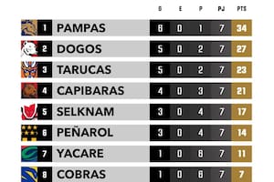Así quedó la tabla de posiciones del Súper Rugby Américas, tras la fecha 7