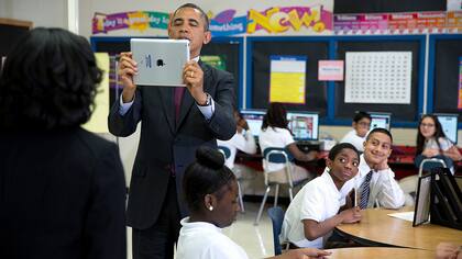 La tableta iPad, uno de los dispositivos que utiliza un ávido usuario de la tecnología como Obama