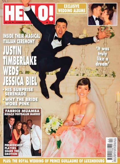 La tapa de HELLO! con las fotos exclusivas de la boda, que también publicó ¡HOLA! Argentina, en octubre de 2012. 
