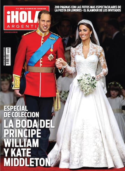 La tapa de ¡HOLA!
Argentina, con su
edición especial
dedicada a la boda
real, celebrada
el 29 de abril de
2011, en la abadía
de Westminster,
ante casi dos mil
invitados. 