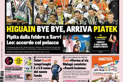 La tapa de hoy de la Gazzetta dello Sport.