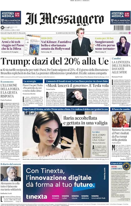 La tapa de Il Messaggero