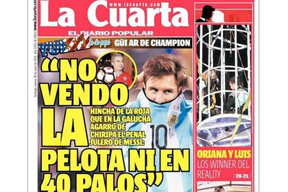 La tapa de "La Cuarta", el diario chileno