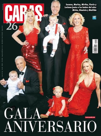 La tapa de la revista Caras con Matilda, Dionisio y Mirko
