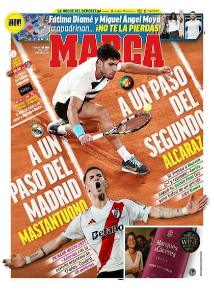 La tapa de Marca en la que confirma el fichaje de Mastantuono por el Real Madrid.