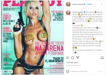 La tapa de Playboy de Nazarena Vélez (Foto: Instagram @nazarenavelez)