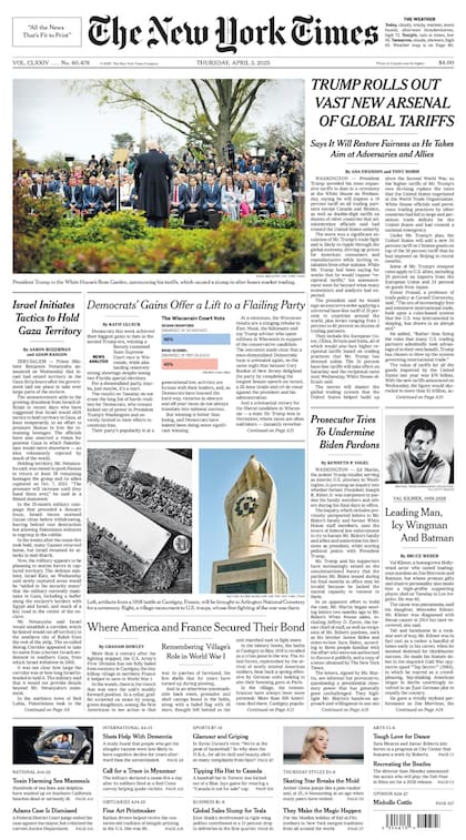 La tapa de The New York Times