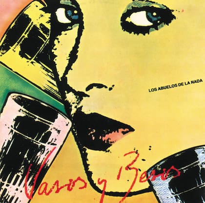 La tapa de Vasos y besos (1983), el segundo disco de Los Abuelos de la Nada